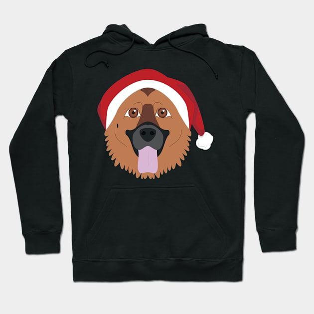 German Shepherd Dog With Red Santa's Hat Funny Xmas Gift Hoodie by salemstore